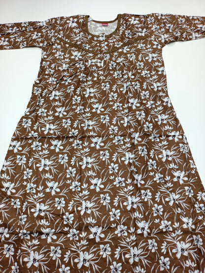 PURE COTTON LADIES NIGHTY (3/4 SLEEVES)