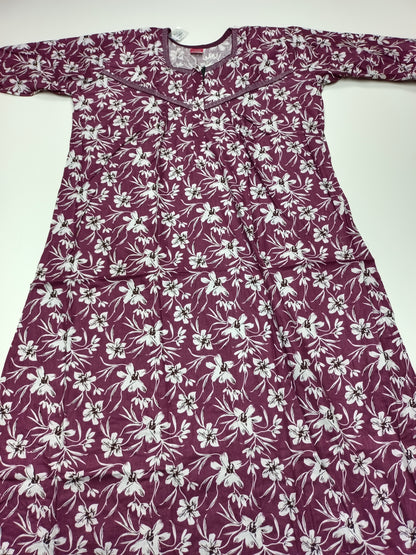 PURE COTTON LADIES NIGHTY (3/4 SLEEVES)