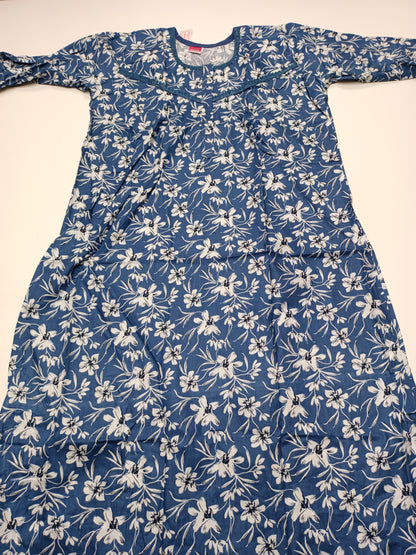 PURE COTTON LADIES NIGHTY (3/4 SLEEVES)