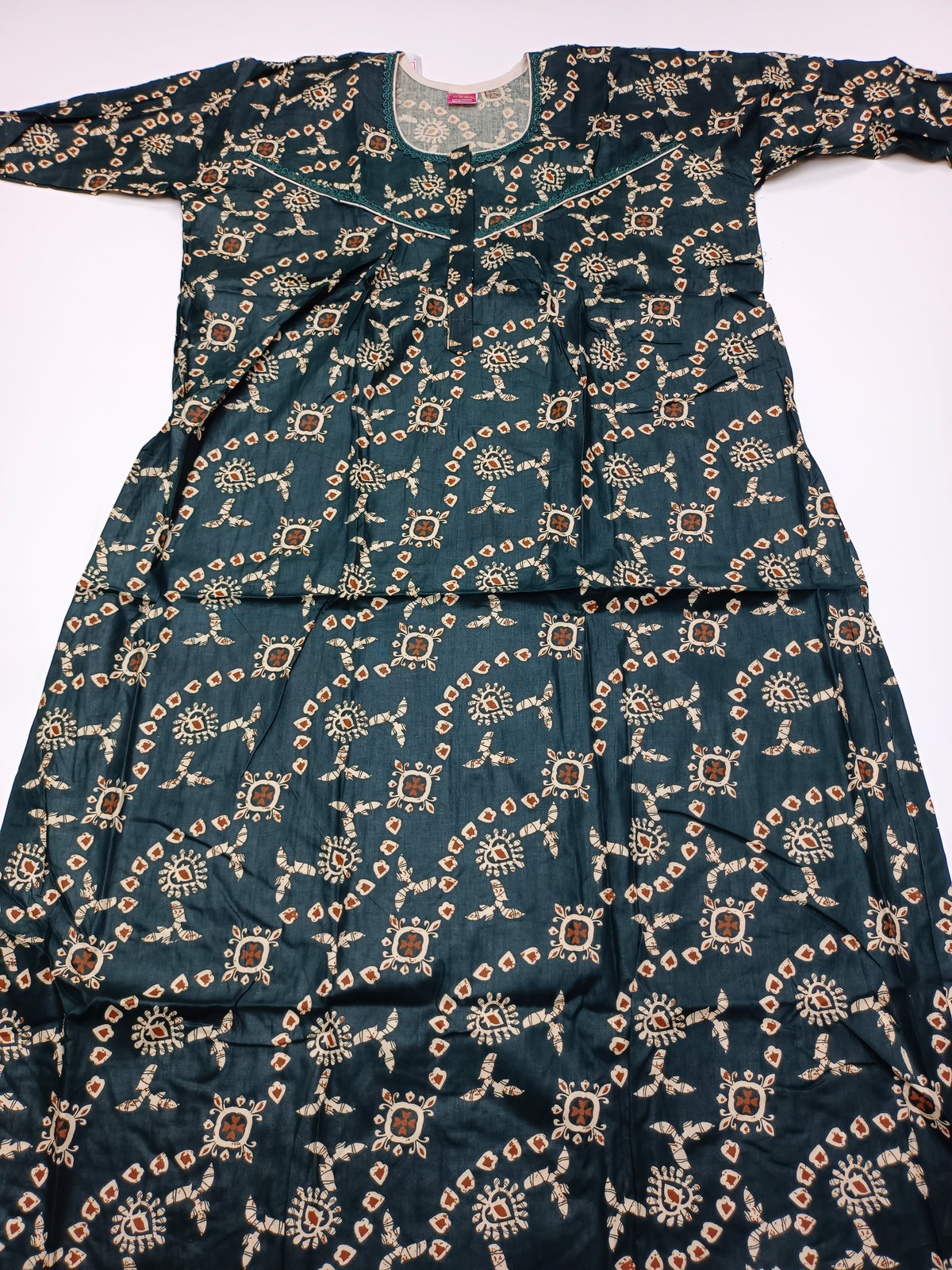 PURE COTTON LADIES NIGHTY (3/4 SLEEVES)