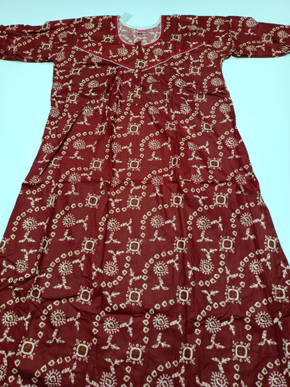 PURE COTTON LADIES NIGHTY (3/4 SLEEVES)