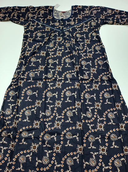 PURE COTTON LADIES NIGHTY (3/4 SLEEVES)